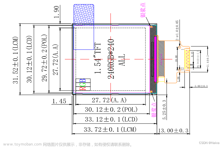 ESP32 入门笔记08：1.54寸（240*240）彩色TFT 显示高清IPS LCD 屏幕 SPI接口