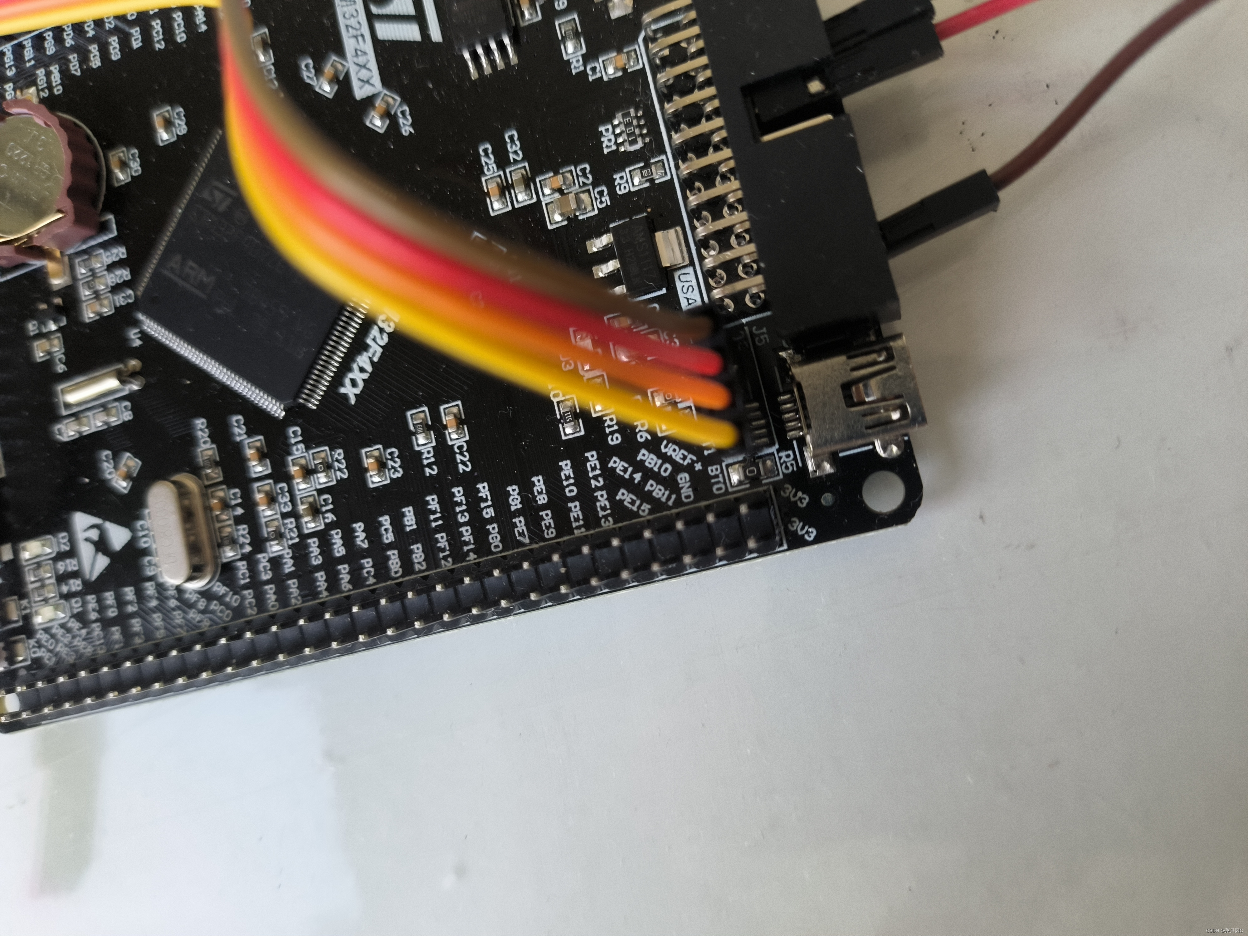 STM32F407ZGT6单片机连接ST_LINK和USB转TTL的接线方法+舵机接线方法