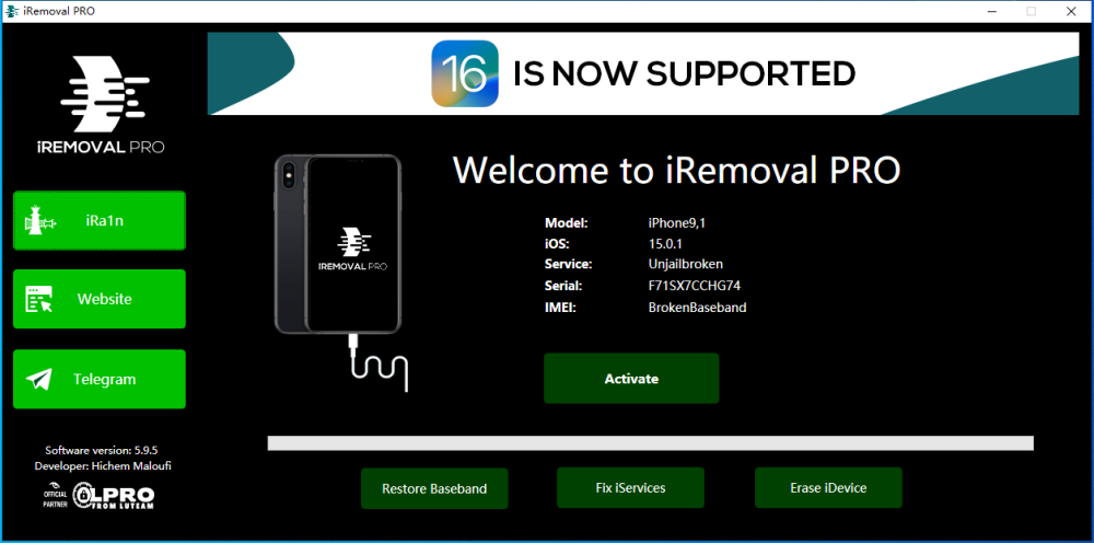 iRemovalPro完美解4G信号，可以登录iCloud，有消息通知，支持IOS12-163。