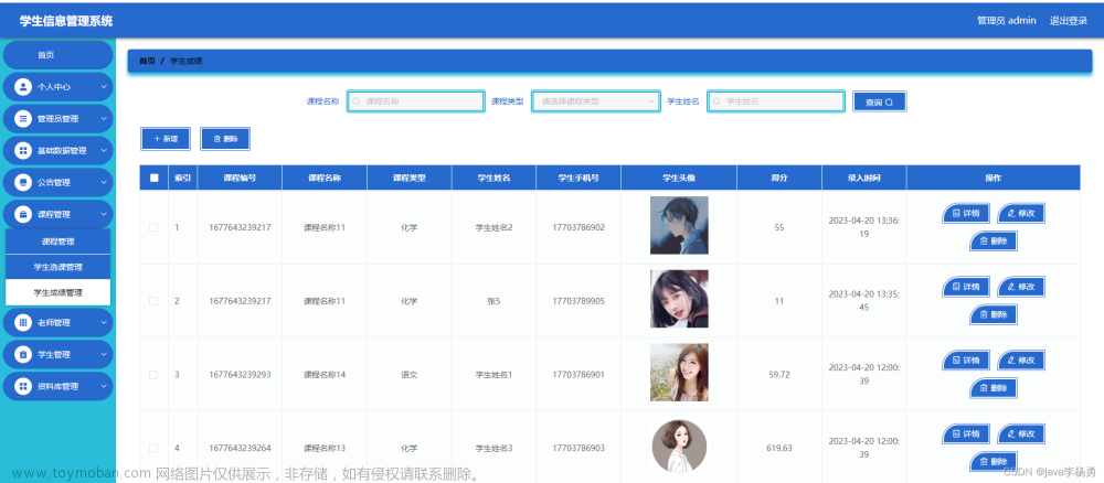 基于Java+SpringBoot+Vue前后端分離學(xué)生信息管理設(shè)計實現(xiàn)