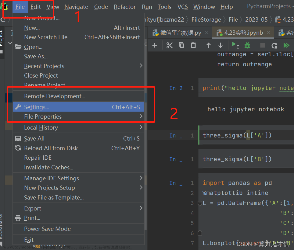 Pycharm 配置jupyter notebook 且Windos 安装vim编辑器