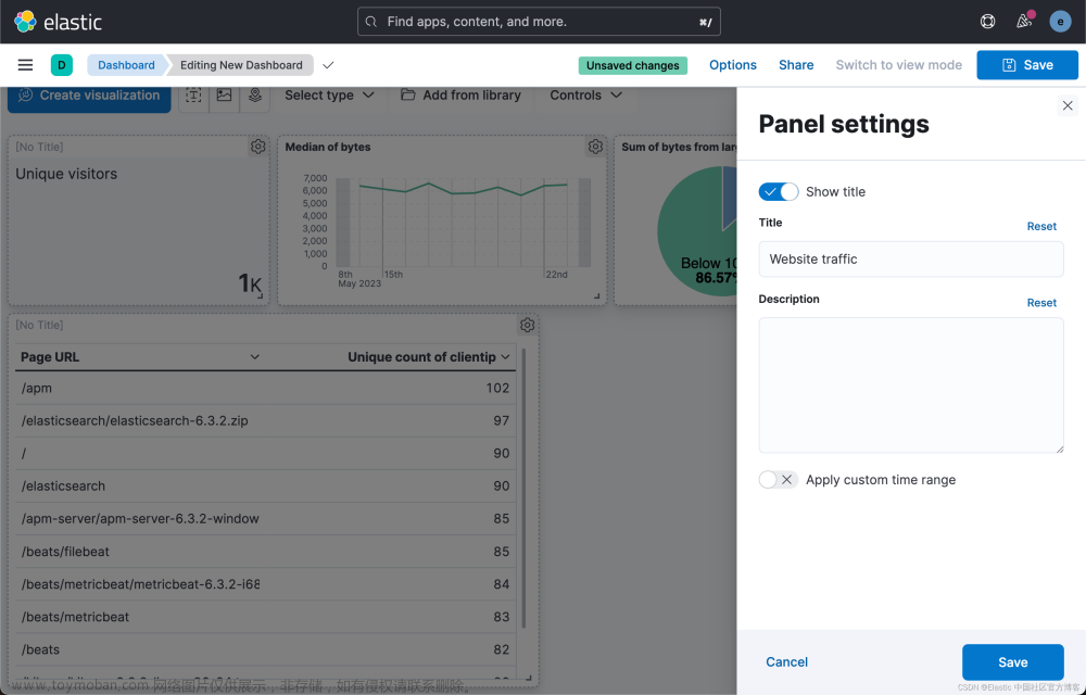 Kibana：创建你的第一个仪表板