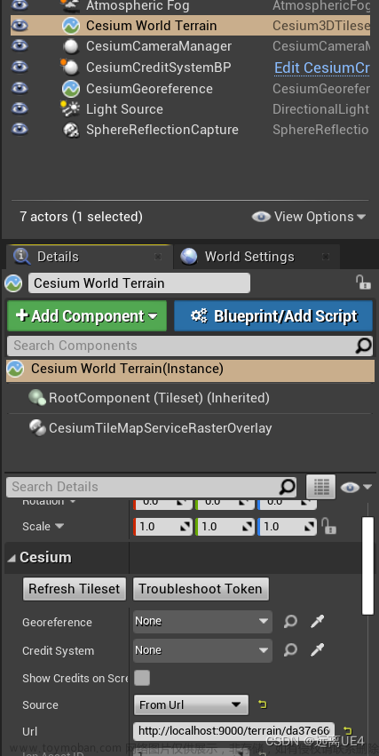 UE4 Cesium離線生成地形,ue4