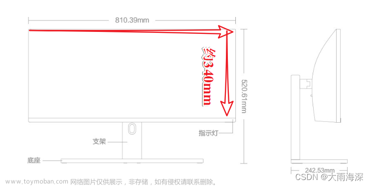 34寸显示器功耗,小米显示器,带鱼屏,耗电