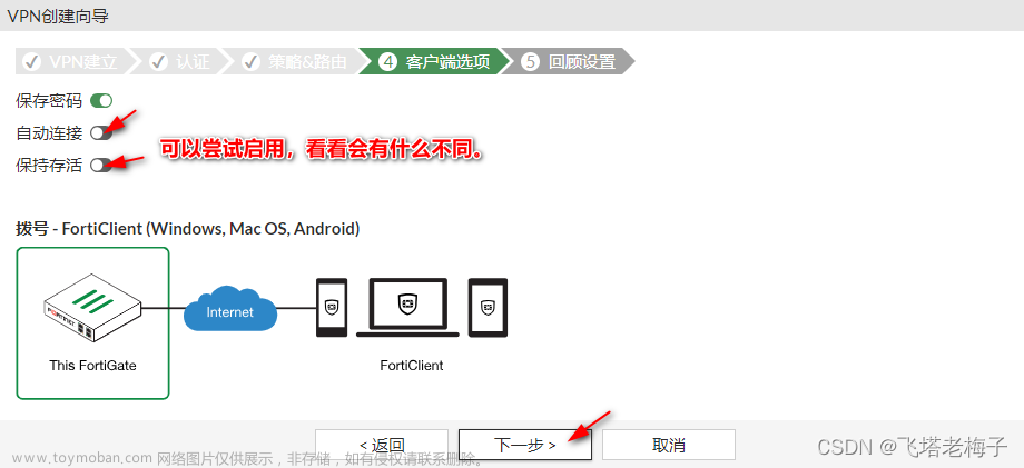 实验篇(7.2) 08. 通过安全隧道访问内网服务器 (FortiClient-IPsec) ❀ 远程访问,NSE4 FortiOS 7.2 实验,FortiOS 7.2,实验,SSL,IPsec,FortiClient