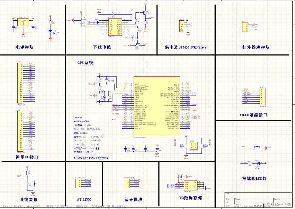 stm32f103c8t6原理图pcb,stm32,最小系统