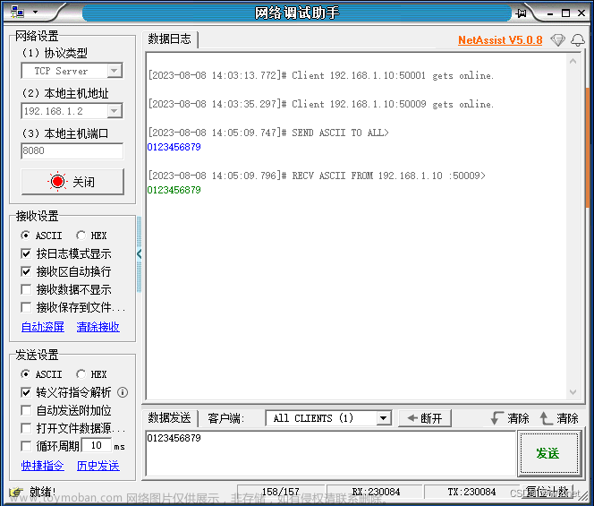 W5500-EVB-PICO作为TCP Client 进行数据回环测试（五）,WIZnet W5500-EVB-Pico  C/C++教程,W5500以太网芯片,树莓派pico,C SDK,嵌入式设备入网教程,WIZnet