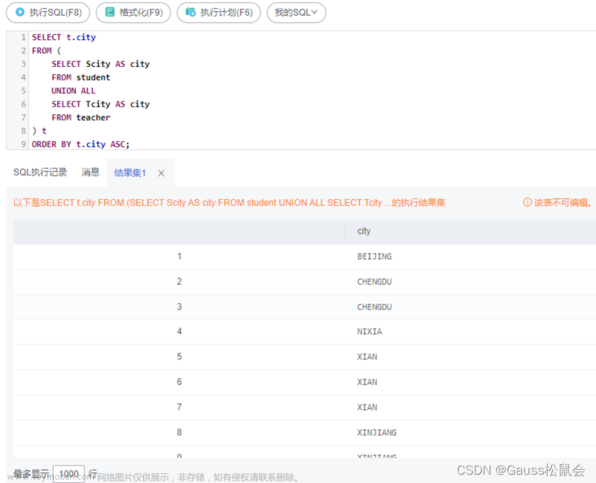 GaussDB數(shù)據(jù)庫SQL系列-UNION & UNION ALL,GaussDB經(jīng)驗總結(jié),gaussdb,sql,數(shù)據(jù)庫,原力計劃