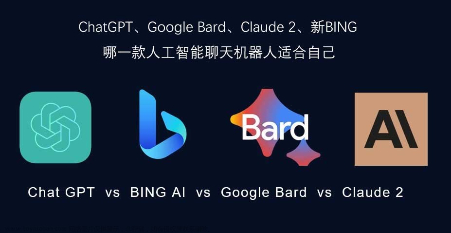 ChatGPT、Google Bard、Claude2、新BING哪一款人工智能聊天机器人适合自己,chatgpt,bard,人工智能