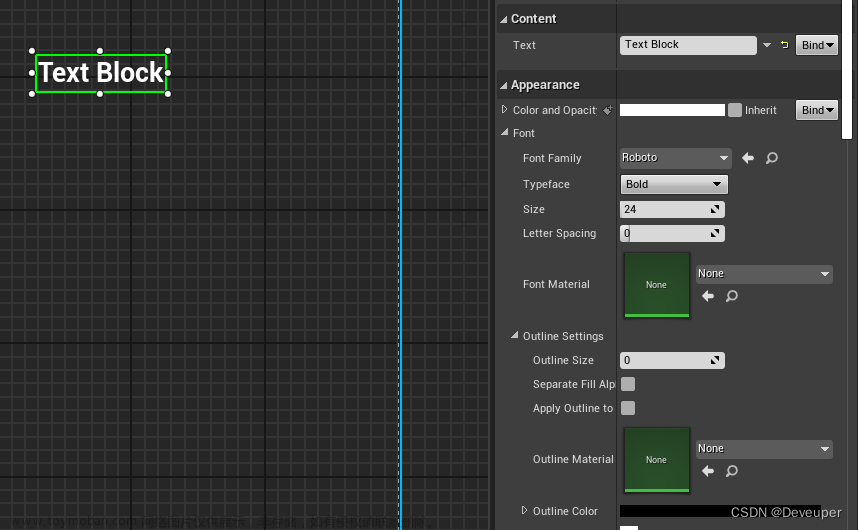 UE4/UE5 設置widget中text的字體Outline,虛幻UE4開發(fā)系列,UE4開發(fā),ue4,ue5