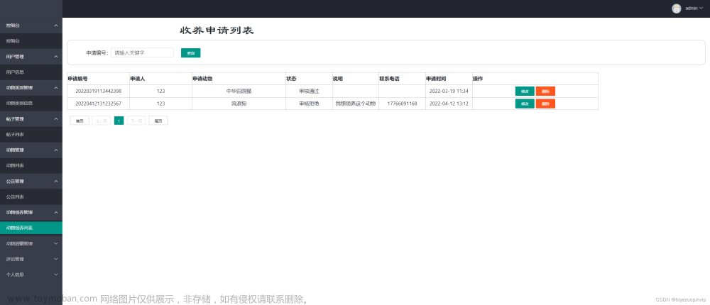 基于大数据环境的智能宠物管理平台系统研究,大数据,宠物领养系统,Java,SPringBoot,毕业设计