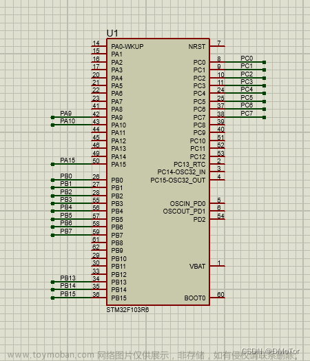 proteus矩阵键盘仿真电路,stm32,proteus,单片机,嵌入式硬件,arm