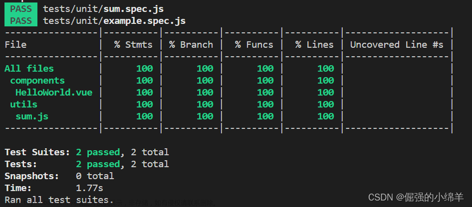 vue-cli 项目集成 Jest 单元测试