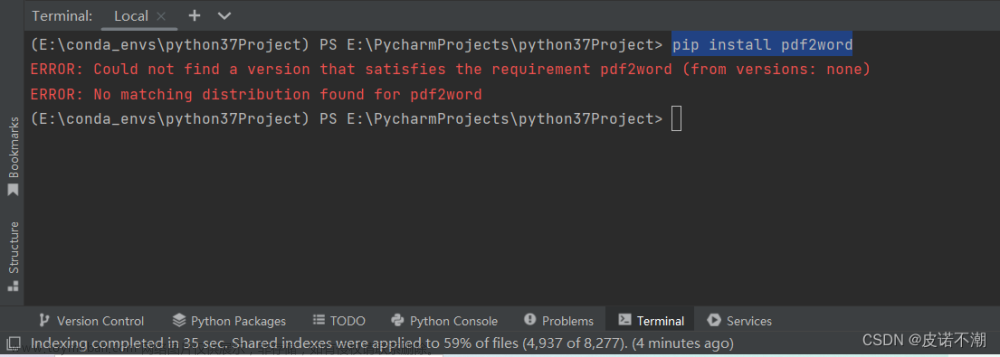 Python pip install 安装包报错ERROR: Could not find a version that satisfies the requirement XXX解决方法