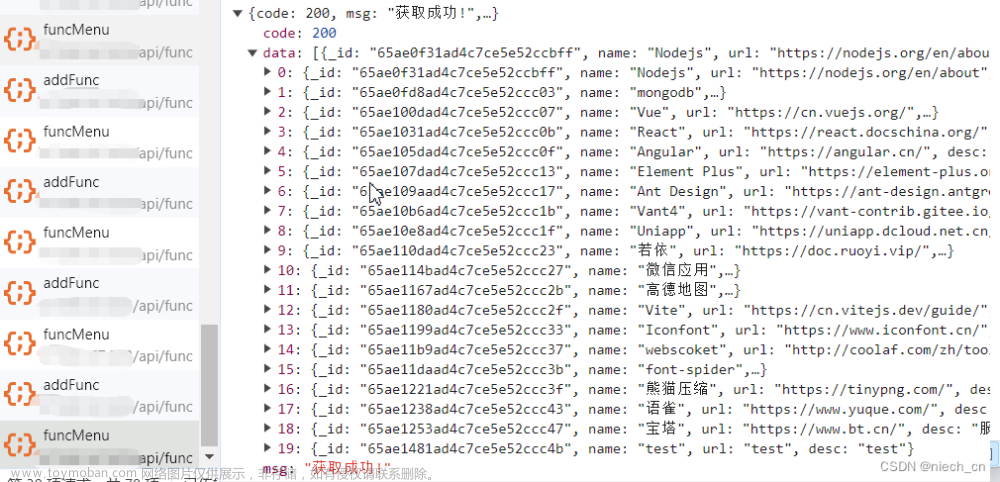 云风网（www.niech.cn）个人网站搭建（八）服务器部署接口测试请求,个人开发网站搭建,mongodb,个人开发,数据库,node.js