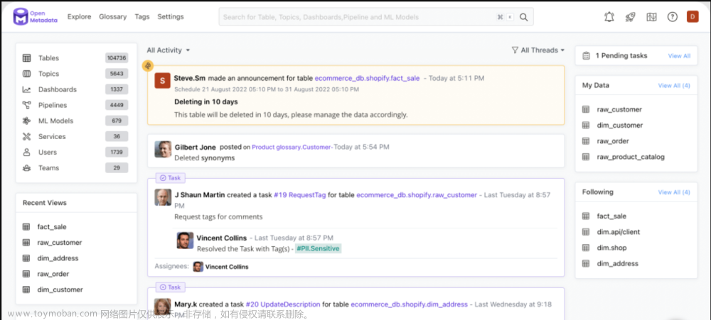 openmetadata,# 对比&amp;选型,数据资产,元数据,数据血缘