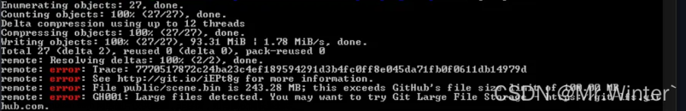 【已解决】github上传大文件：this exceeds GitHub‘s file size limit of 100.00 MB
