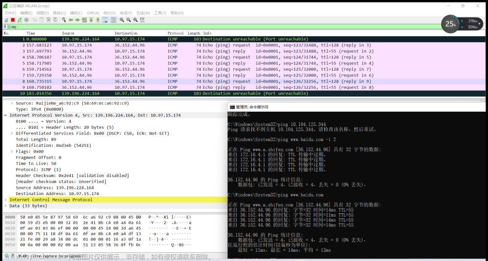 计算机网络——Wireshark软件使用与协议分析(ARP协议、IP与ICMP分析)