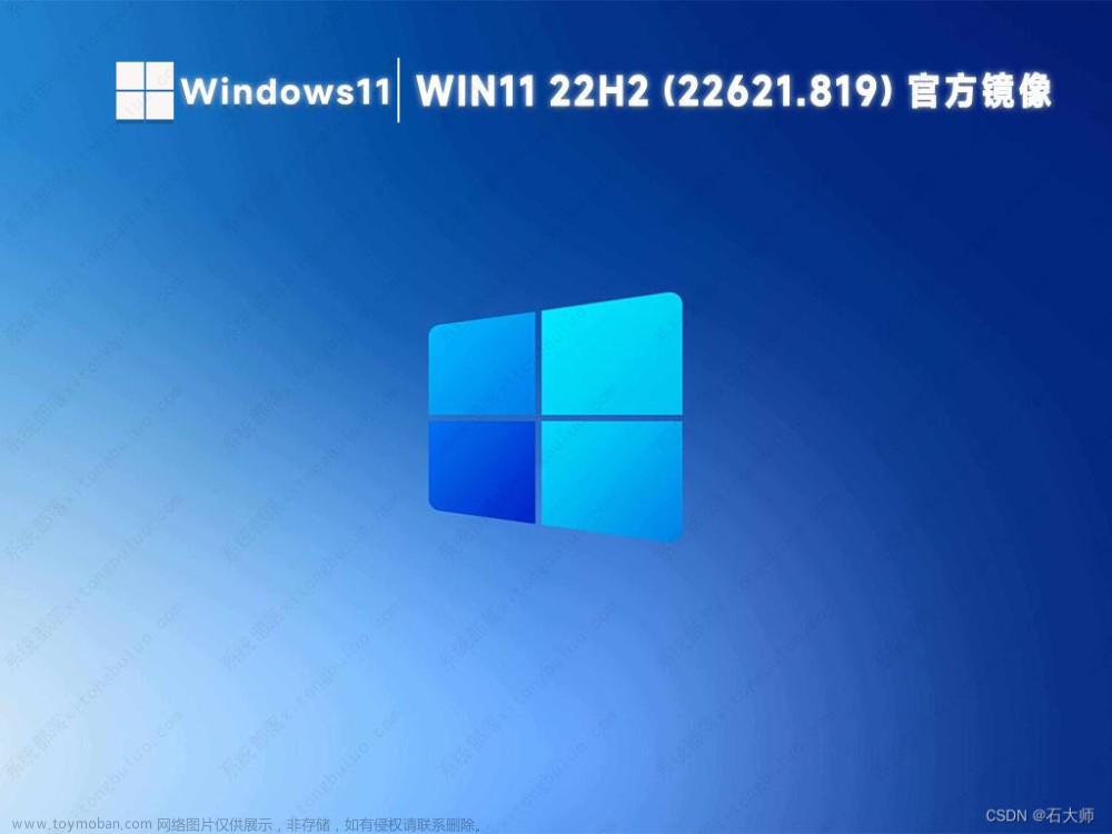 微软win11 22h2(22621.819)最新正式版官方镜像