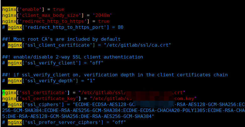 Gitlab https（ssl证书）
