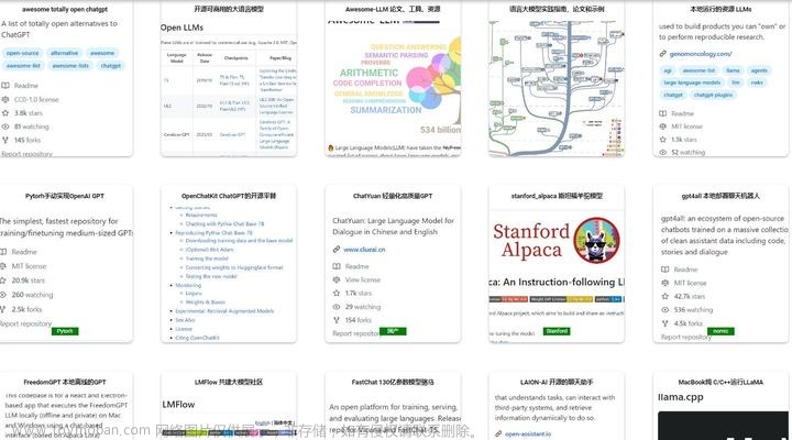 类ChatGPT的各种语言大模型LLM开源Github模型集合​