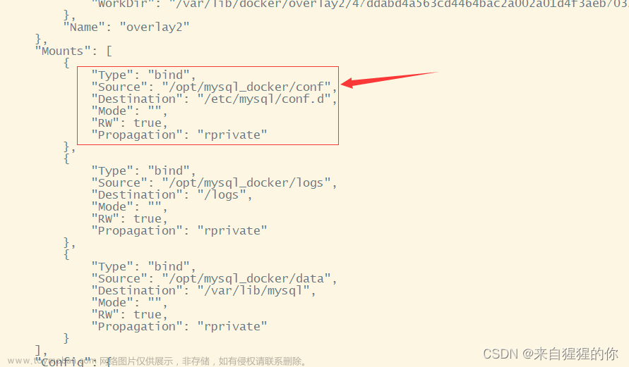 docker 安装的mysql修改配置文件
一、先看一下容器绑定的配置文件目录在哪