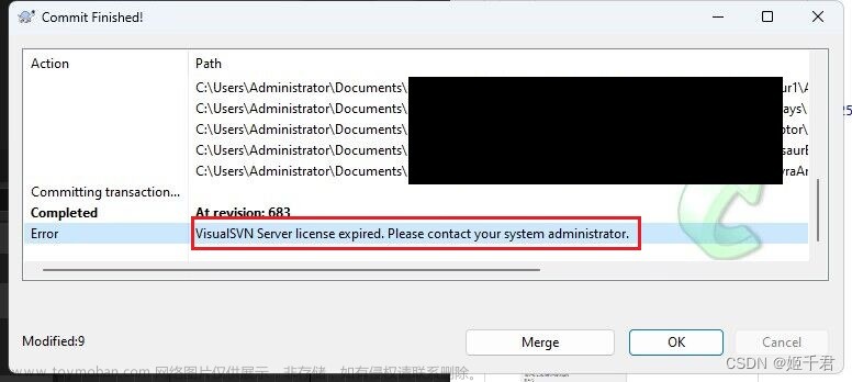 VisualSVN Server license expired.(可视化SVN服务器许可证过期问题)
