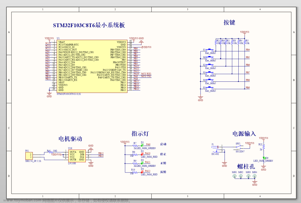 基于STM32单片机直流电机控制加减速正反转系统proteus仿真原理图程序