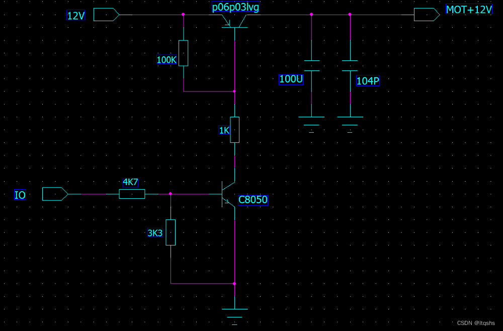 单片机IO口控制12V电压通断，MOS和三极管电路