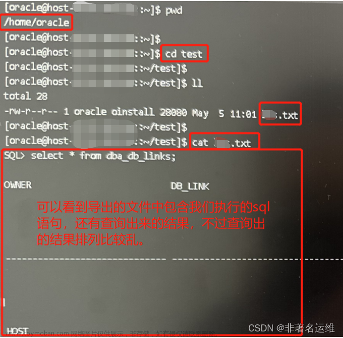 导出Oracle数据库sqlplus命令行查询的结果到文件