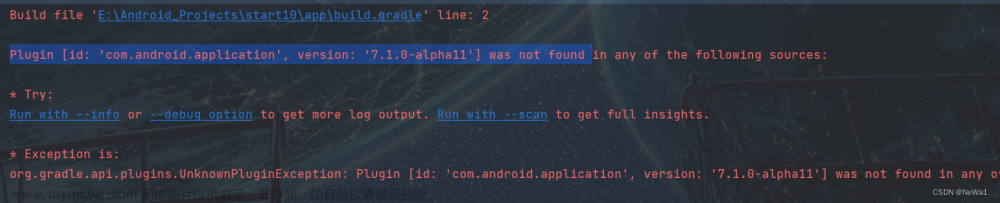 Plugin [id: ‘com.android.application‘, version: ‘7.1.0-alpha11‘] was not found问题解决方法之一