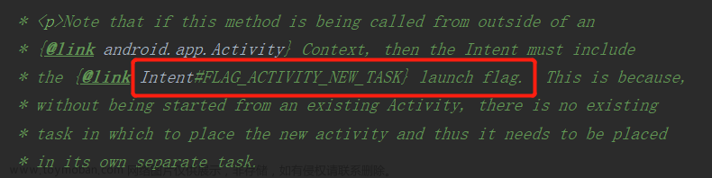 Calling startActivity() from outside of an Activity context requires the FLAG_ACTIVITY_NEW_TASK flag