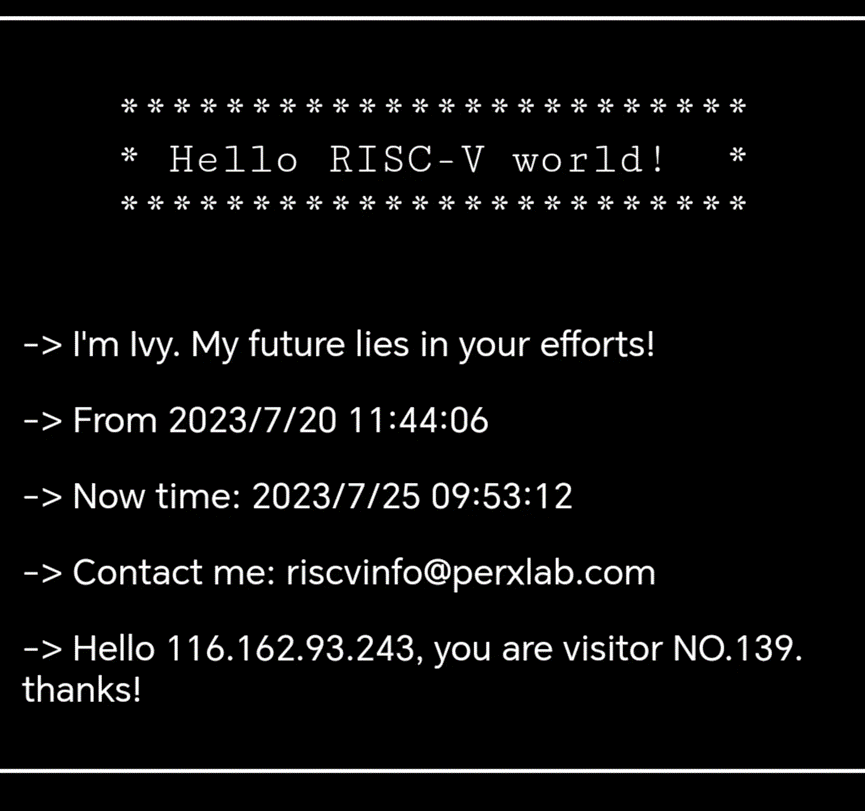 RISC-V公测平台发布 · 第一个WEB Server “Hello RISC-V world！”