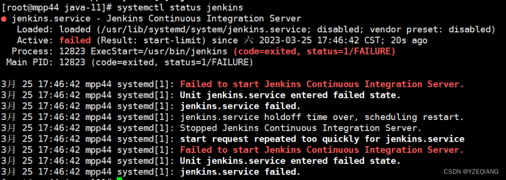 解决Jenkins-2.396启动报错：Failed to start Jenkins Continuous Integration Server.