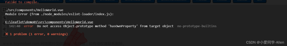 Do not access Object.prototype method ‘hasOwnProperty‘ from target object
