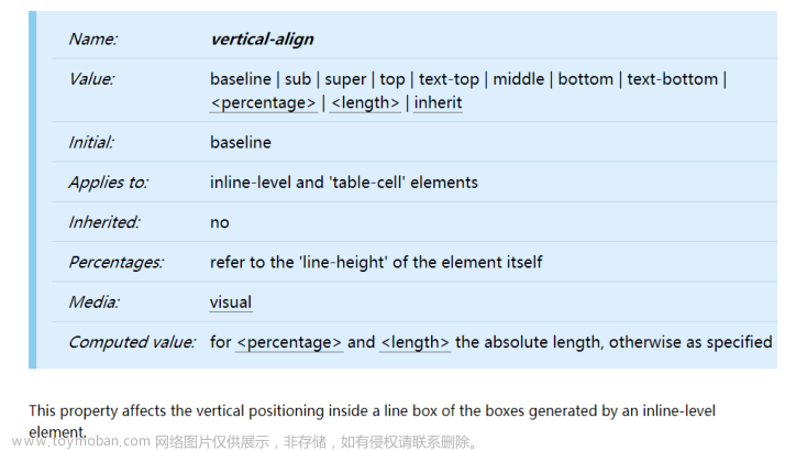 CSS中的vertical-align属性