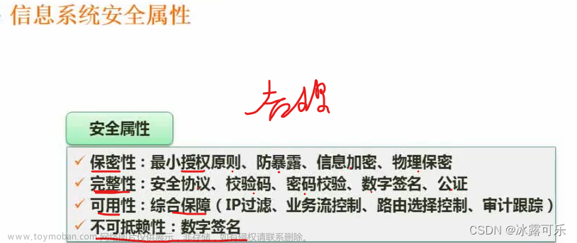 软考：中级软件设计师:信息系统的安全属性，对称加密和非对称加密，信息摘要，数字签名技术，数字信封与PGP