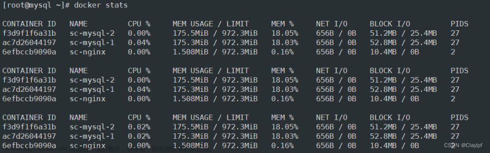 docker命令（查看容器状态stats、容器的导入导出、docker容器的详细信息inspect、docker cp命令的使用）