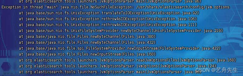 java.nio.file.NoSuchFileException: /usr/share/elasticsearch/config/jvm.options es启动出错（解决）