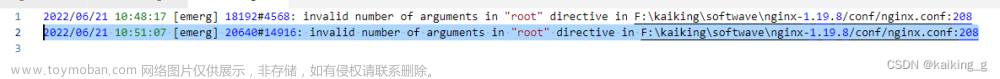 启动nginx报错：invalid number of arguments in “root“ directive in，是文件路径书写问题