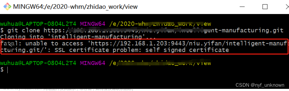 (Git)git clone报错——SSL certificate problem: self signed certificate