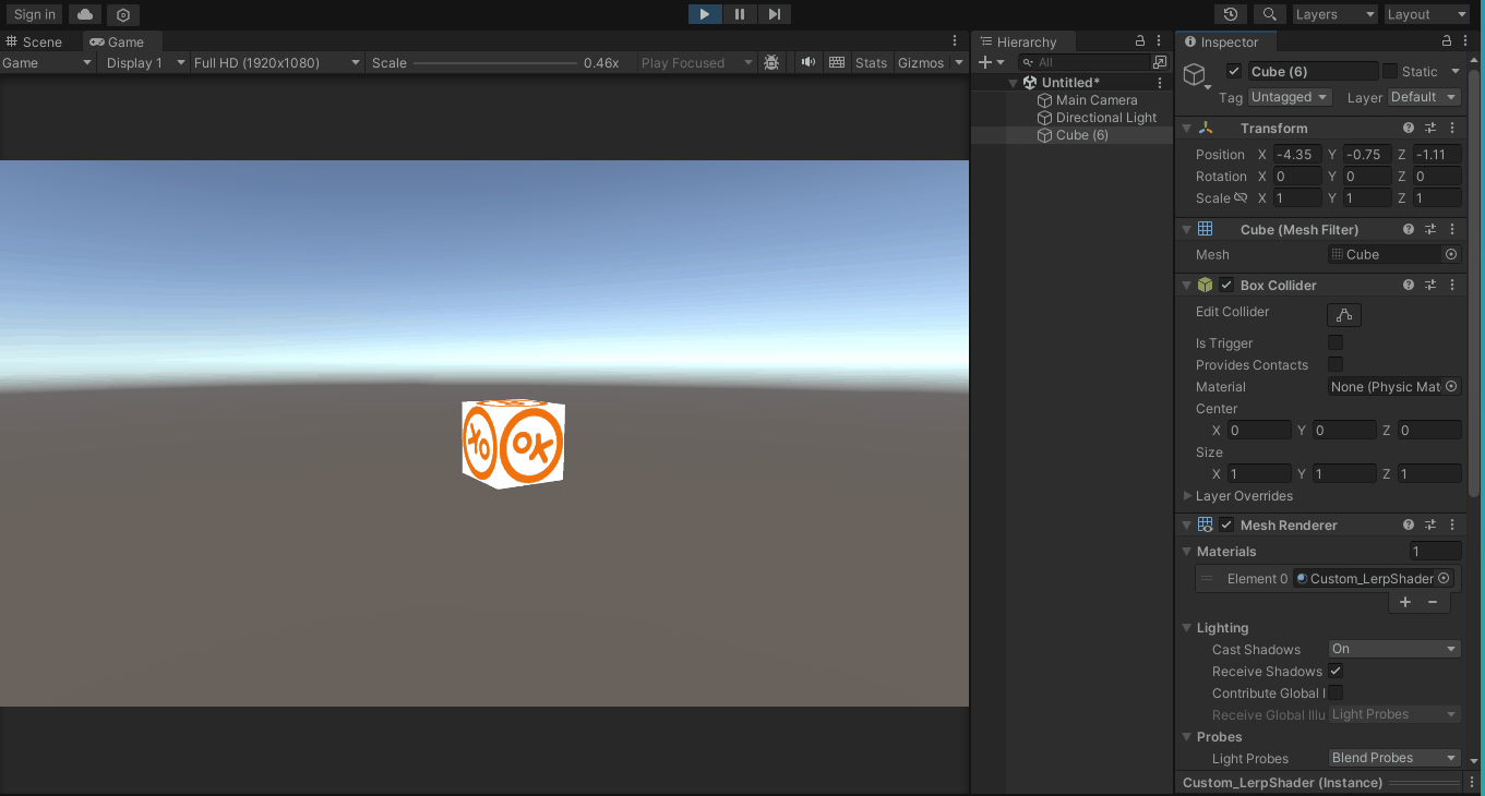 Unity C# 脚本来实现Cube旋转并渐变材质的功能