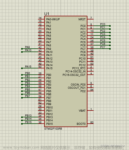 STM32F103系列 Proteus仿真 4*4矩阵键盘 串口+LCD1602显示