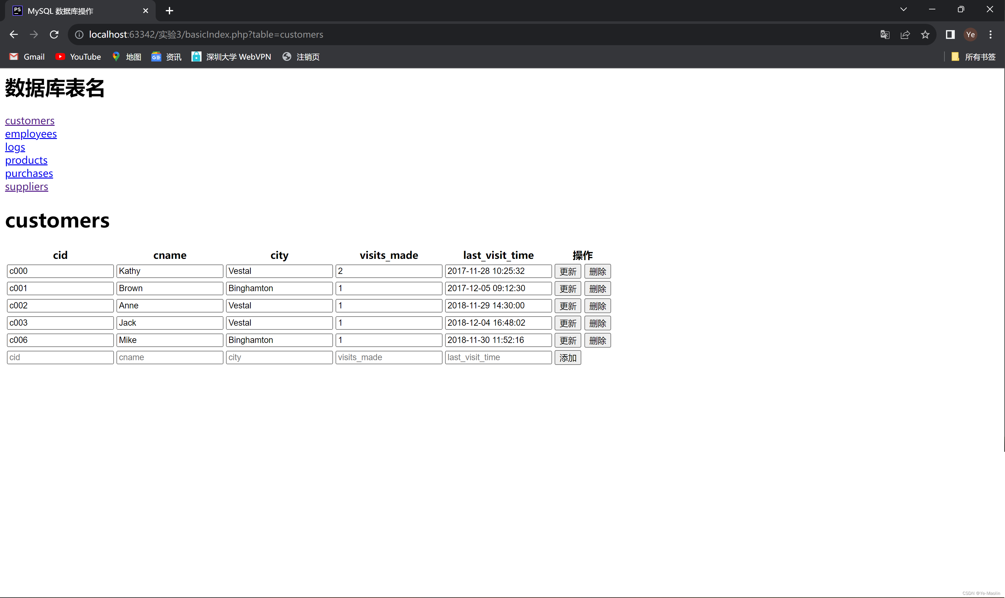 【PHP网页应用】MySQL数据库增删改查 基础版