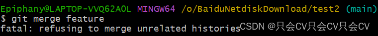 【Git】merge时报错：refusing to merge unrelated histories