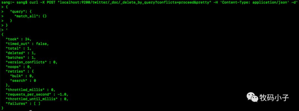 elasticsearch文档Delete By Query API(一)