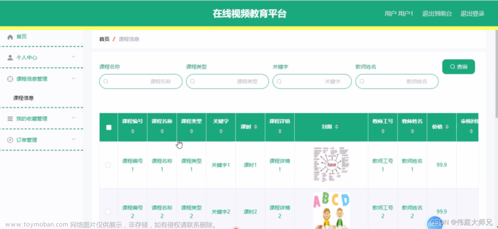 在线视频教育平台|基于Springboot的在线视频教育平台系统设计与实现(源码+数据库+文档),spring boot,数据库,后端,源码,java,在线教育视频毕设,前后台管理系统