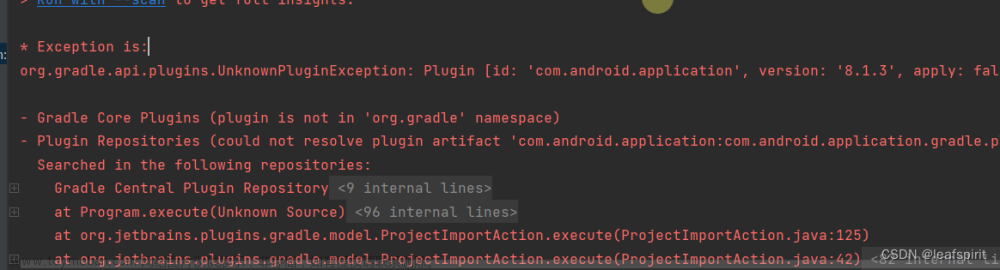 Android Studio 出现 org.gradle.api.plugins.UnknownPluginException 如何解决